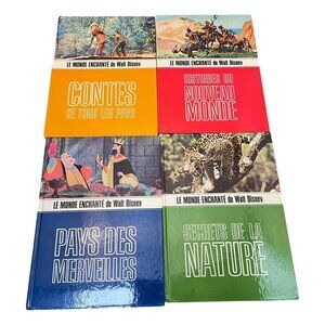 Disney Wonderful World Le Mode Enchante 4 Book Set HC 1965 Francais French